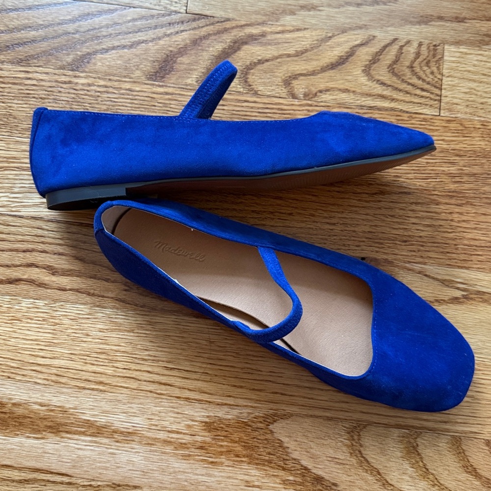 Madewell Greta flat in blue suede, size 8 - Picture 3 of 3